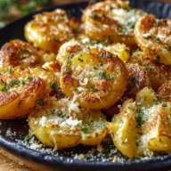 Pommes de terre écrasées croustillantes au beurre à l'ail et au parmesan - 1