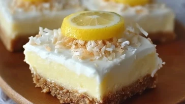 Barres De Cheesecake Au Citron Et À La Noix De Coco Sans Cuisson - 1