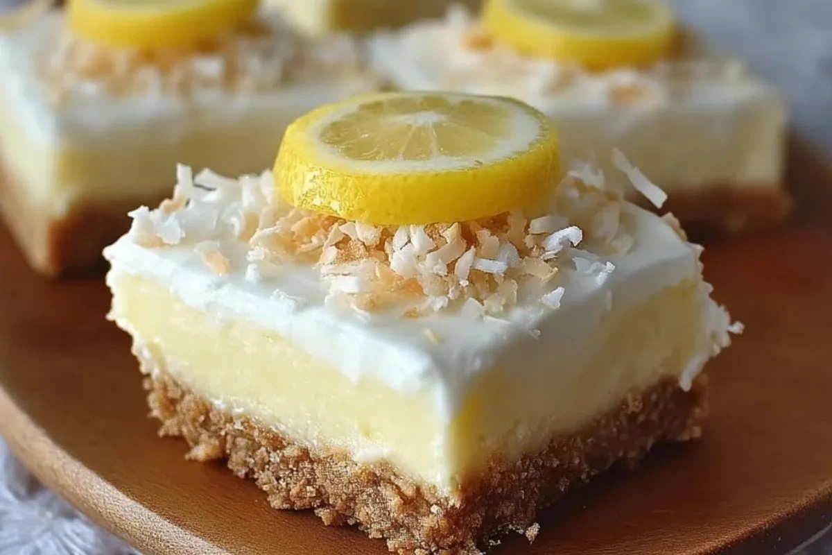 Barres De Cheesecake Au Citron Et À La Noix De Coco Sans Cuisson - 1