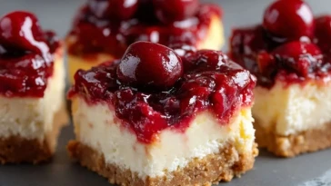 Barres De Cheesecake Aux Cerises - 1