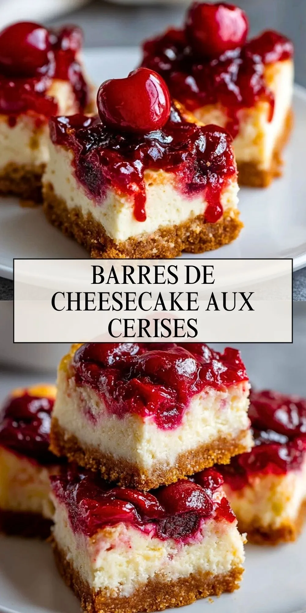 Barres De Cheesecake Aux Cerises - Pin 1