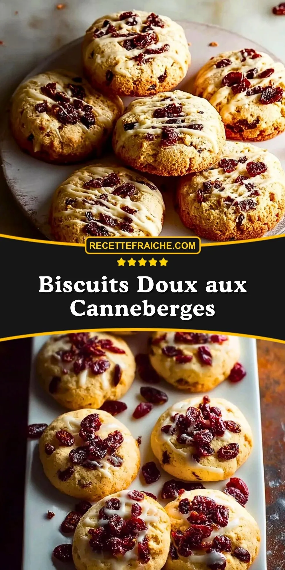 Biscuits Doux aux Canneberges - Pin 1