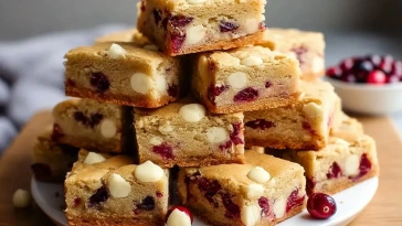 Blondies Moelleux Aux Canneberges Et Chocolat Blanc- 1