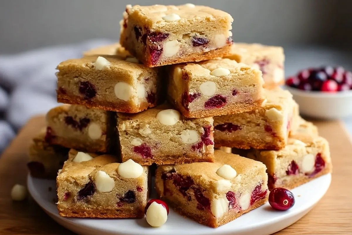 Blondies Moelleux Aux Canneberges Et Chocolat Blanc- 1