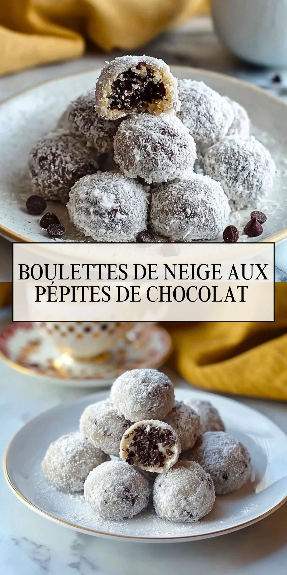 Boulettes de neige aux pépites de chocolat - Pin 1