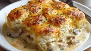 Casserole De Biscuits Et De Sauce Gravy - 1