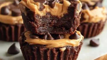 Coupes De Brownies Au Beurre De Cacahuète - 1