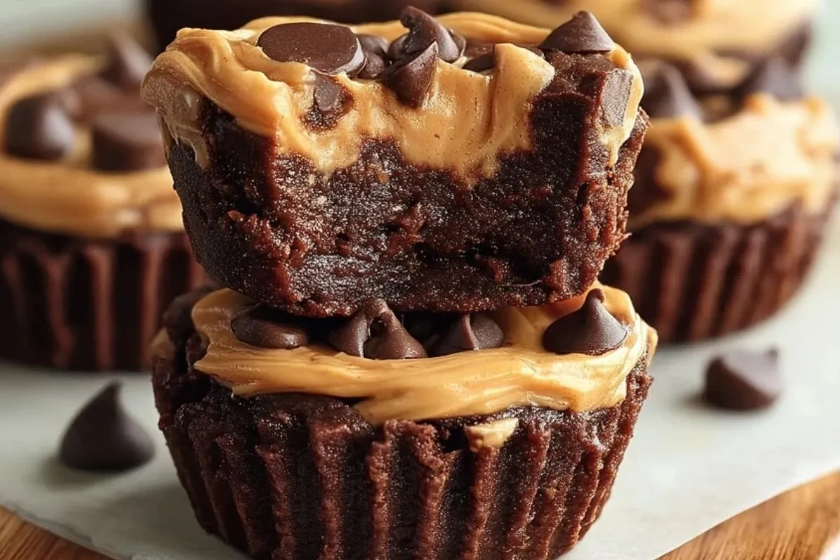 Coupes De Brownies Au Beurre De Cacahuète - 1