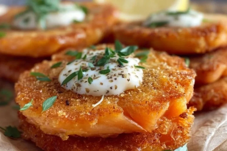 Galettes de saumon avec sauce crémeuse au citron et à l'ail - 1