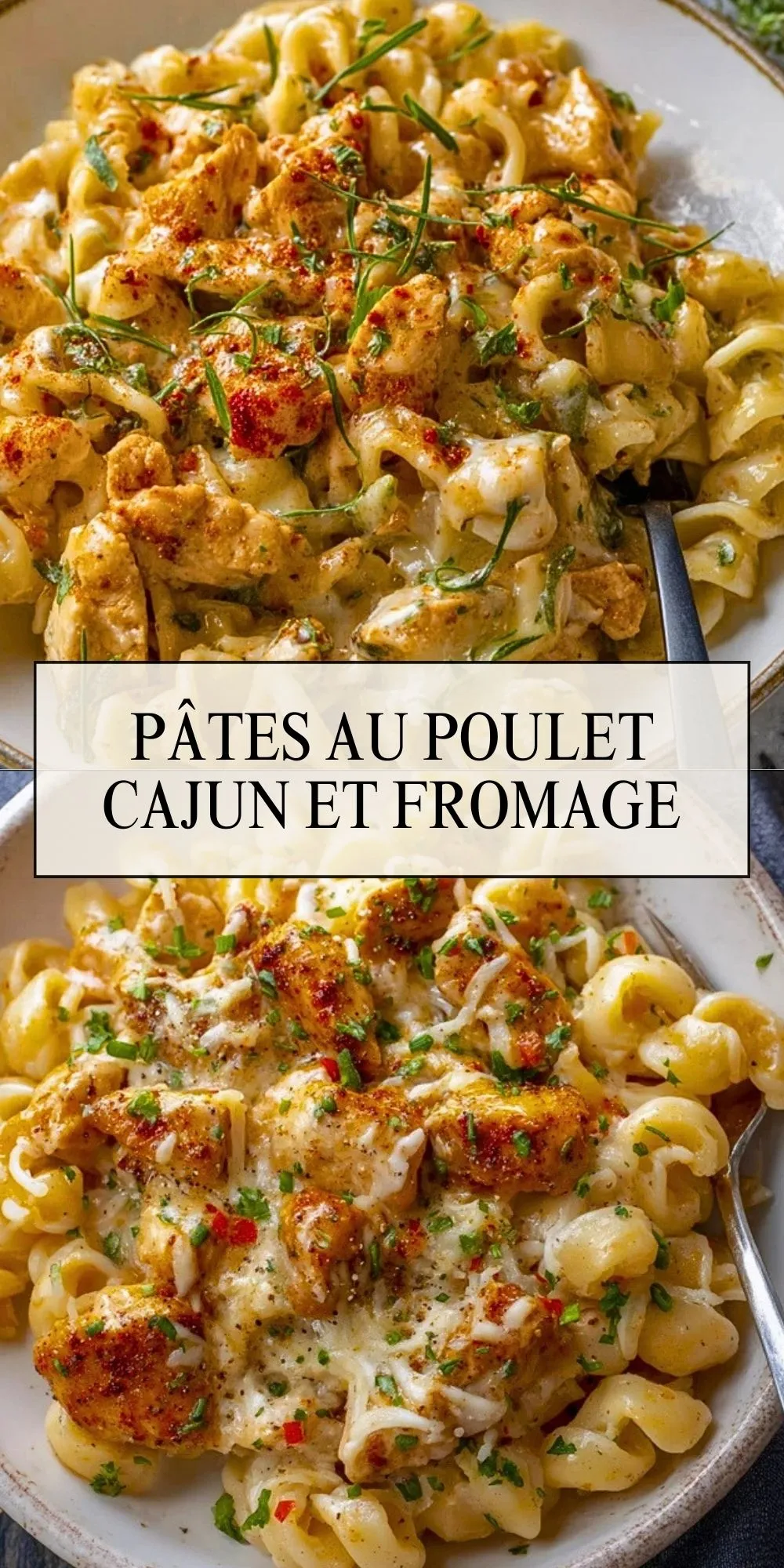 Pâtes au poulet cajun et fromage - Pin 1