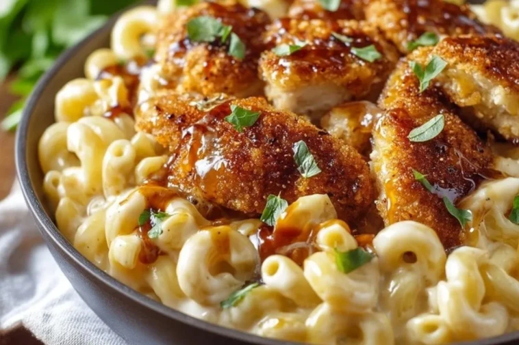 Poulet au miel et poivre avec macaroni au fromage - 1