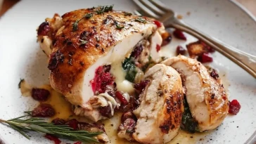 Poulet Farci Au Brie Et Aux Canneberges- 1