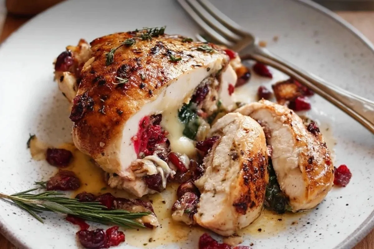 Poulet Farci Au Brie Et Aux Canneberges- 1