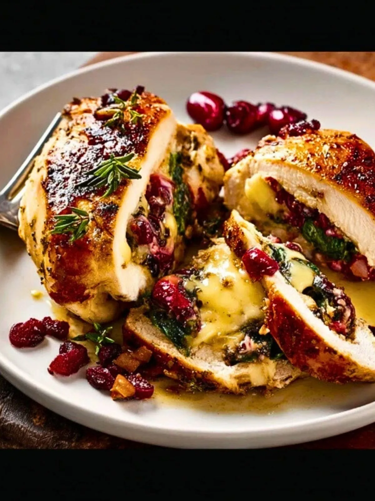 Poulet Farci Au Brie Et Aux Canneberges- 2