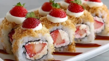 Rouleaux De Sushi Cheesecake Aux Fraises - 1