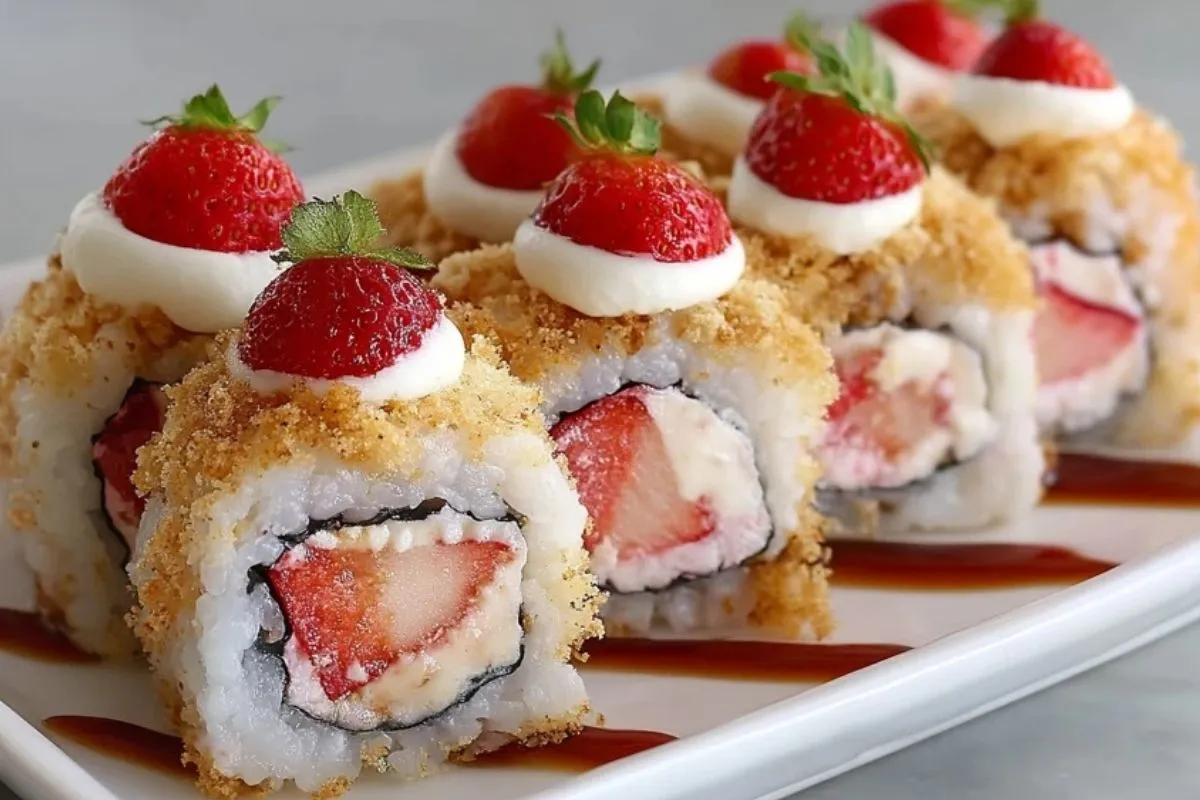 Rouleaux De Sushi Cheesecake Aux Fraises - 1