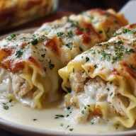 Roulés De Lasagne Au Poulet Alfredo Faciles - 1