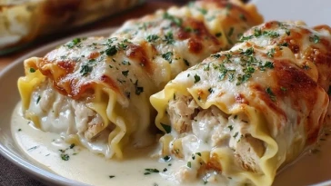 Roulés De Lasagne Au Poulet Alfredo Faciles - 1