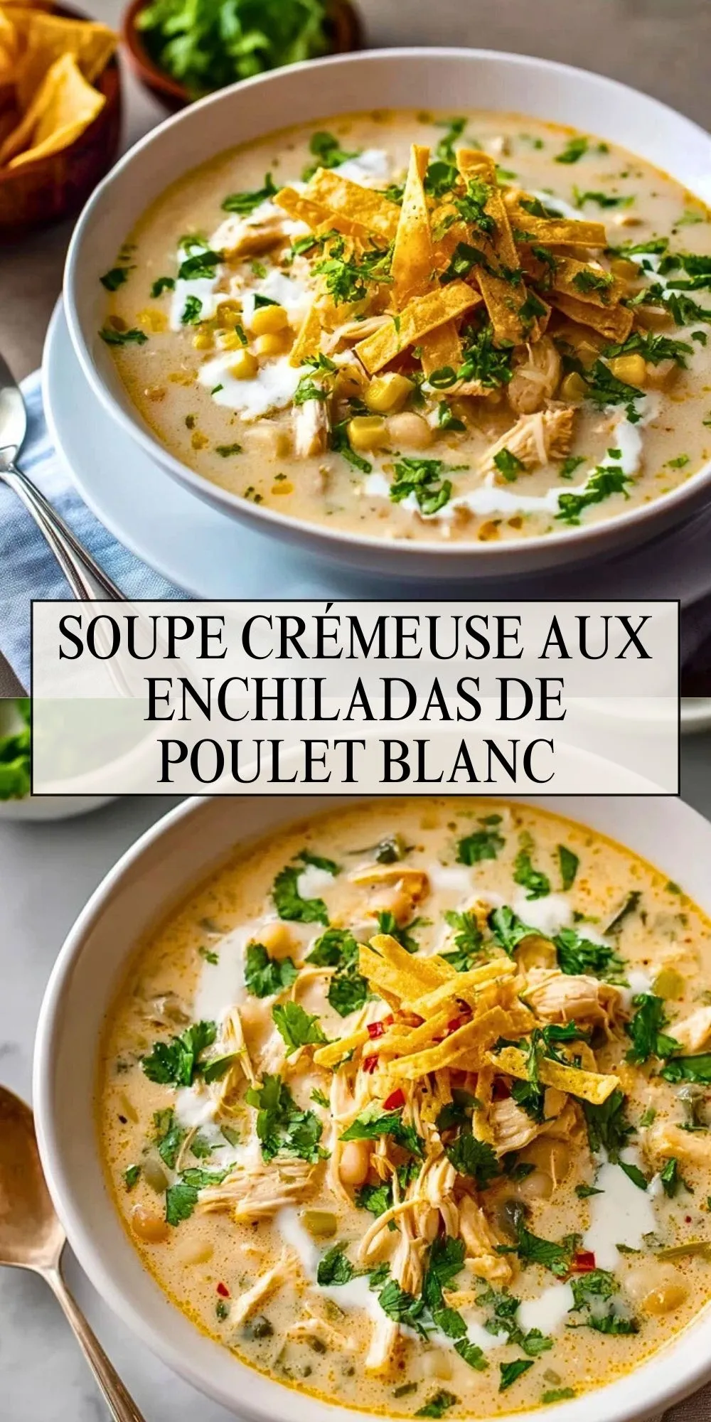 Soupe Crémeuse Aux Enchiladas De Poulet Blanc - Pin 1