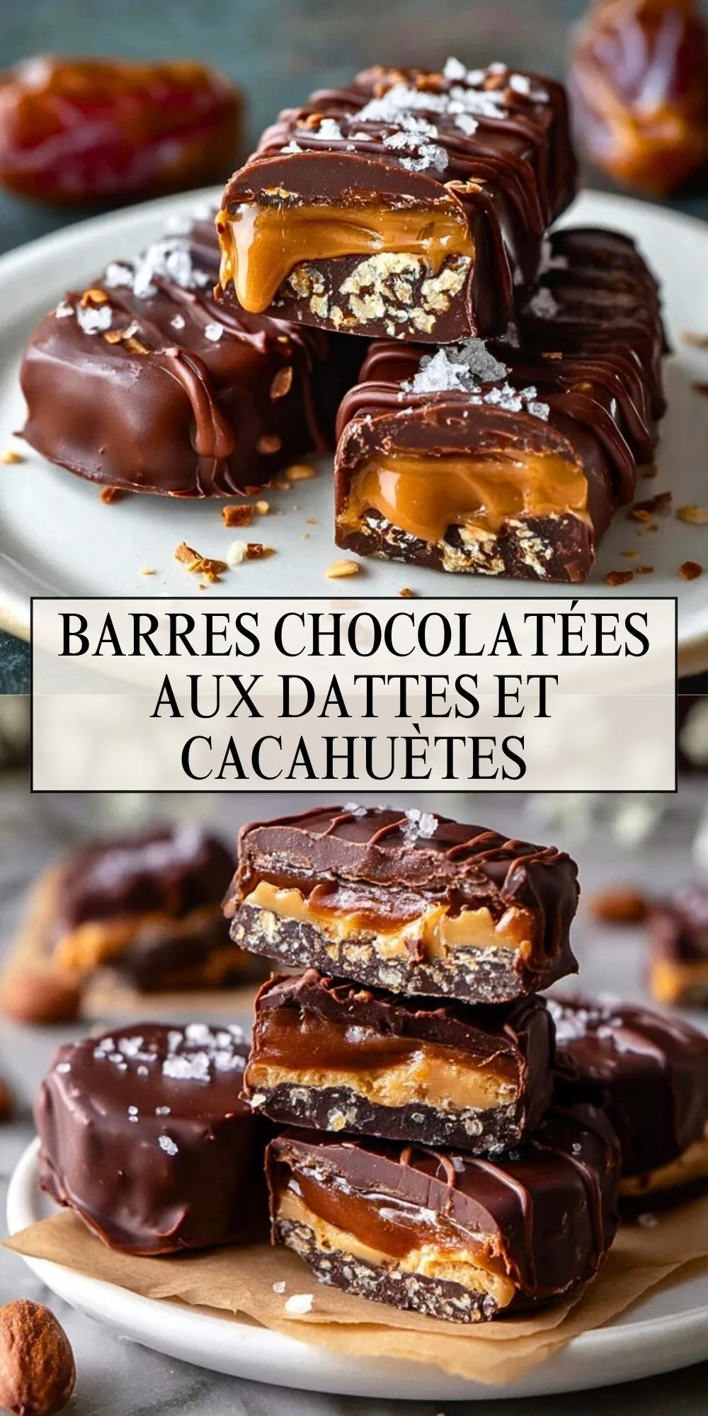 Barres Chocolatées aux Dattes et Cacahuètes - Pin 1