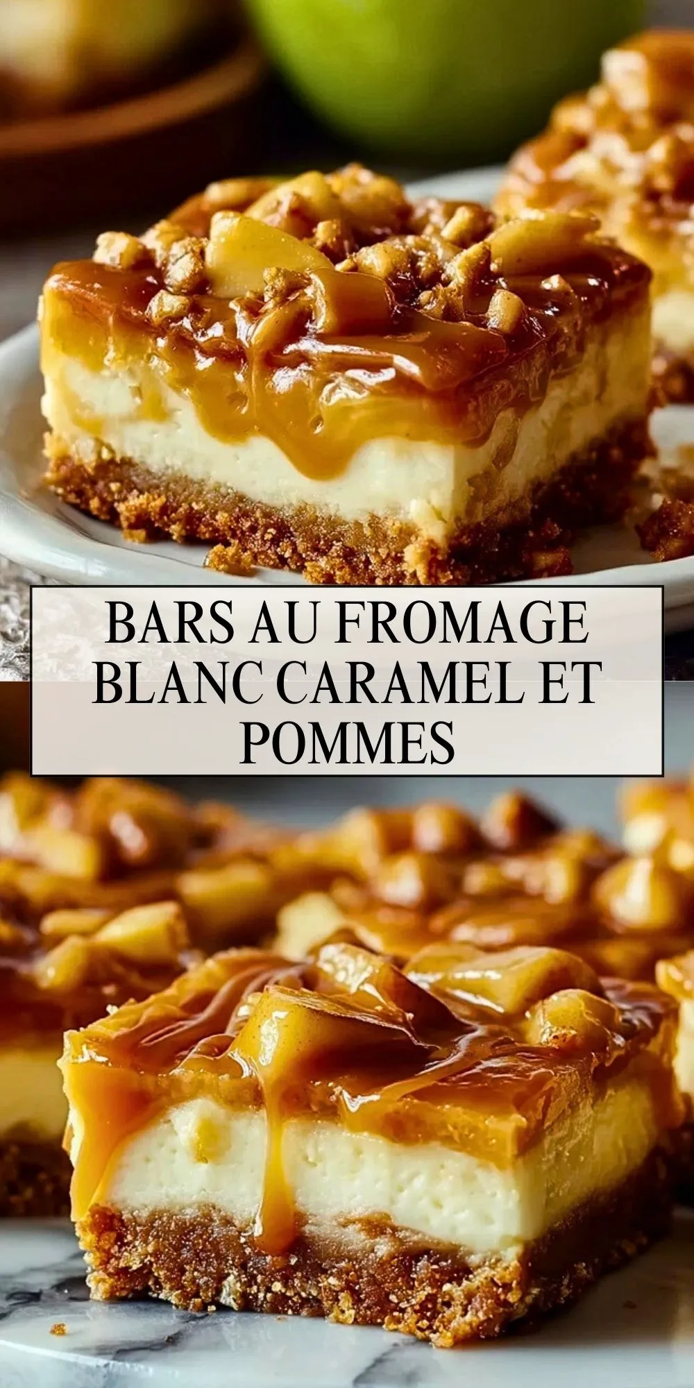 Bars Au Fromage Blanc Caramel Et Pommes - Pin 1
