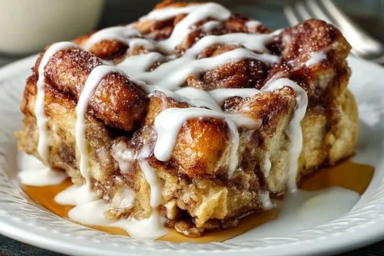 Casserole De Pain Perdu Aux Rouleaux À La Cannelle