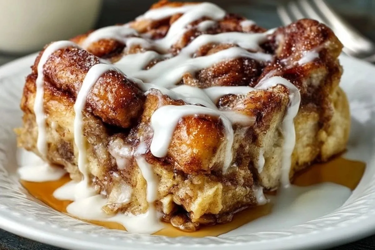 Casserole De Pain Perdu Aux Rouleaux À La Cannelle