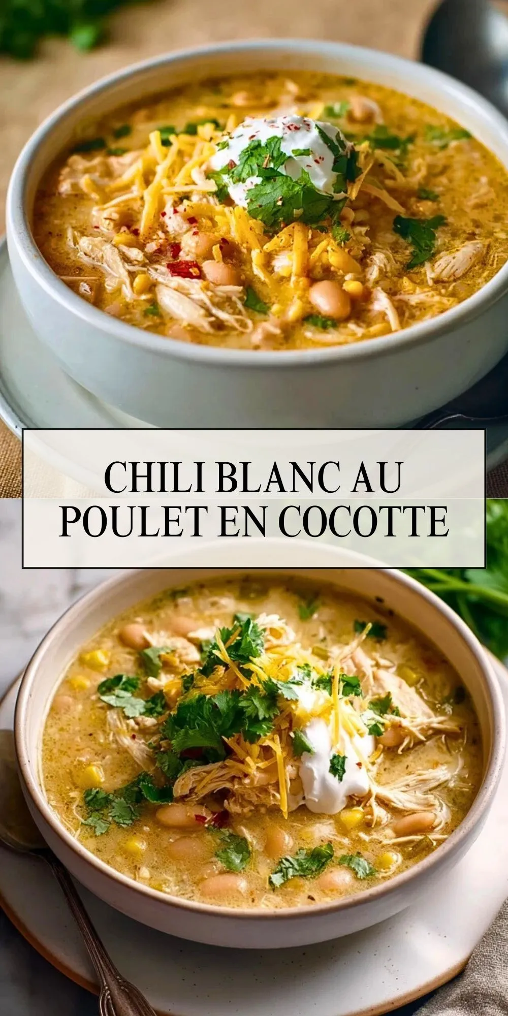 Chili Blanc au Poulet en Cocotte - Pin 1