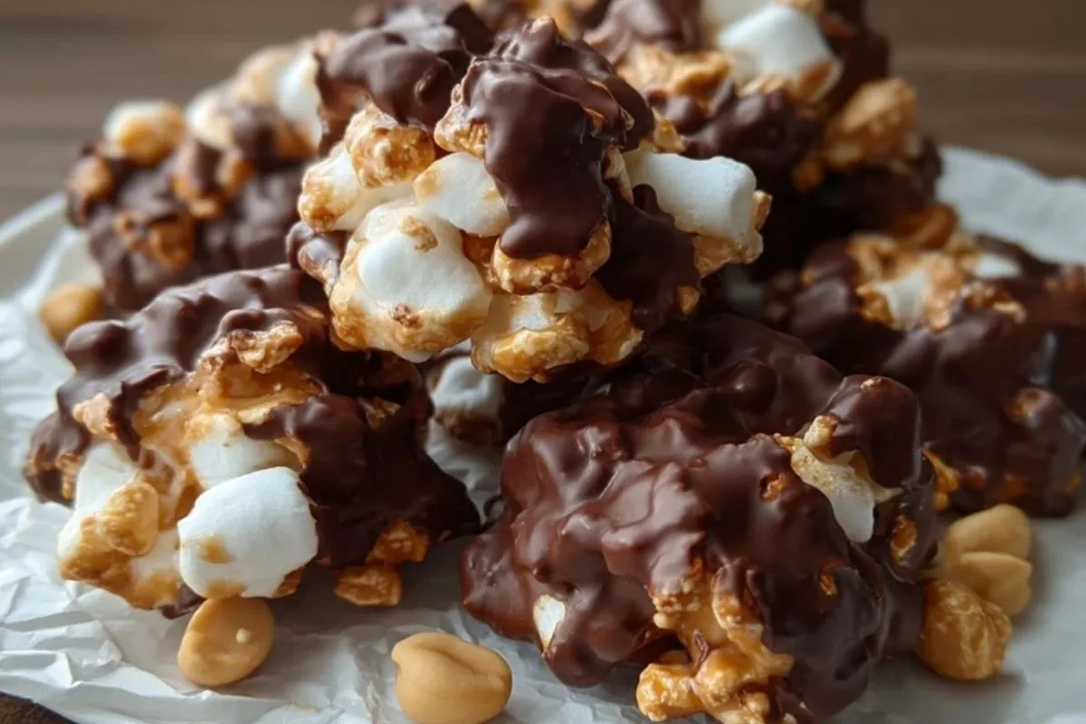 Clusters De Cacahuètes Et Guimauves