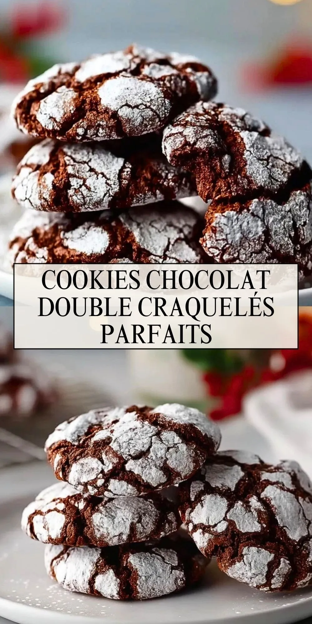 Cookies Chocolat Double Craquelés Parfaits - Pin 1