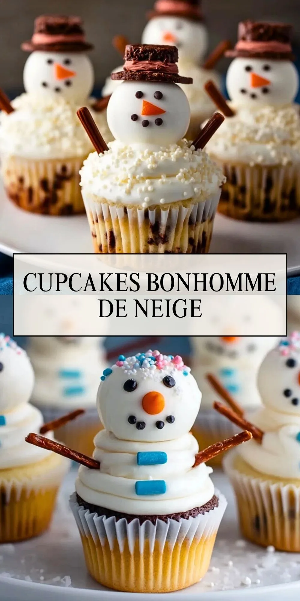 Cupcakes Bonhomme de Neige - Pin 1
