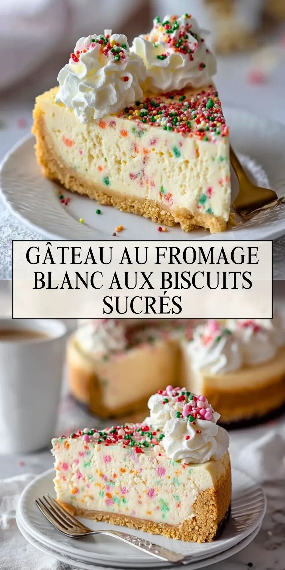 Gâteau Au Fromage Blanc aux Biscuits Sucrés - Pin 1