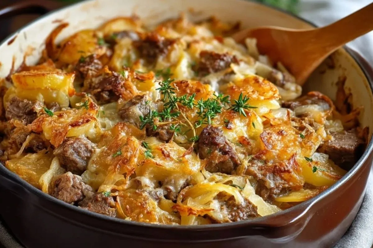 Gratin De Bœuf Aux Oignons Français