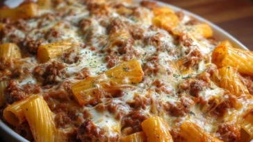 Gratin De Rigatoni Au Bœuf Et Fromage