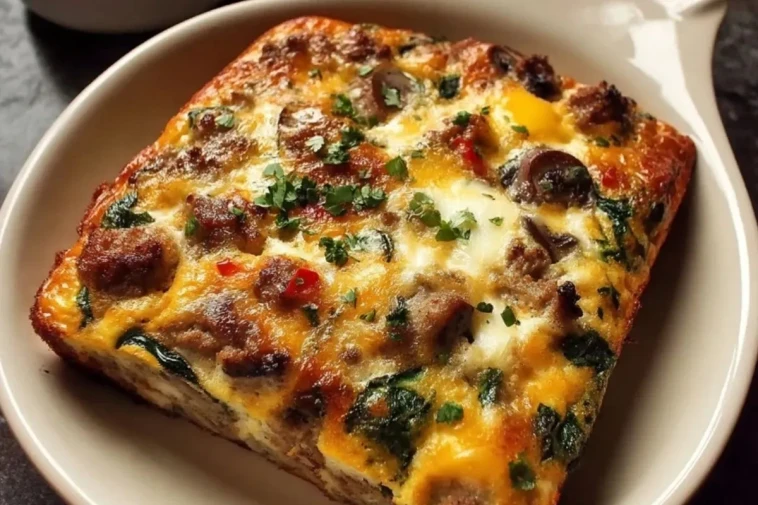 Gratin De Saucisse, Épinards Et Champignons