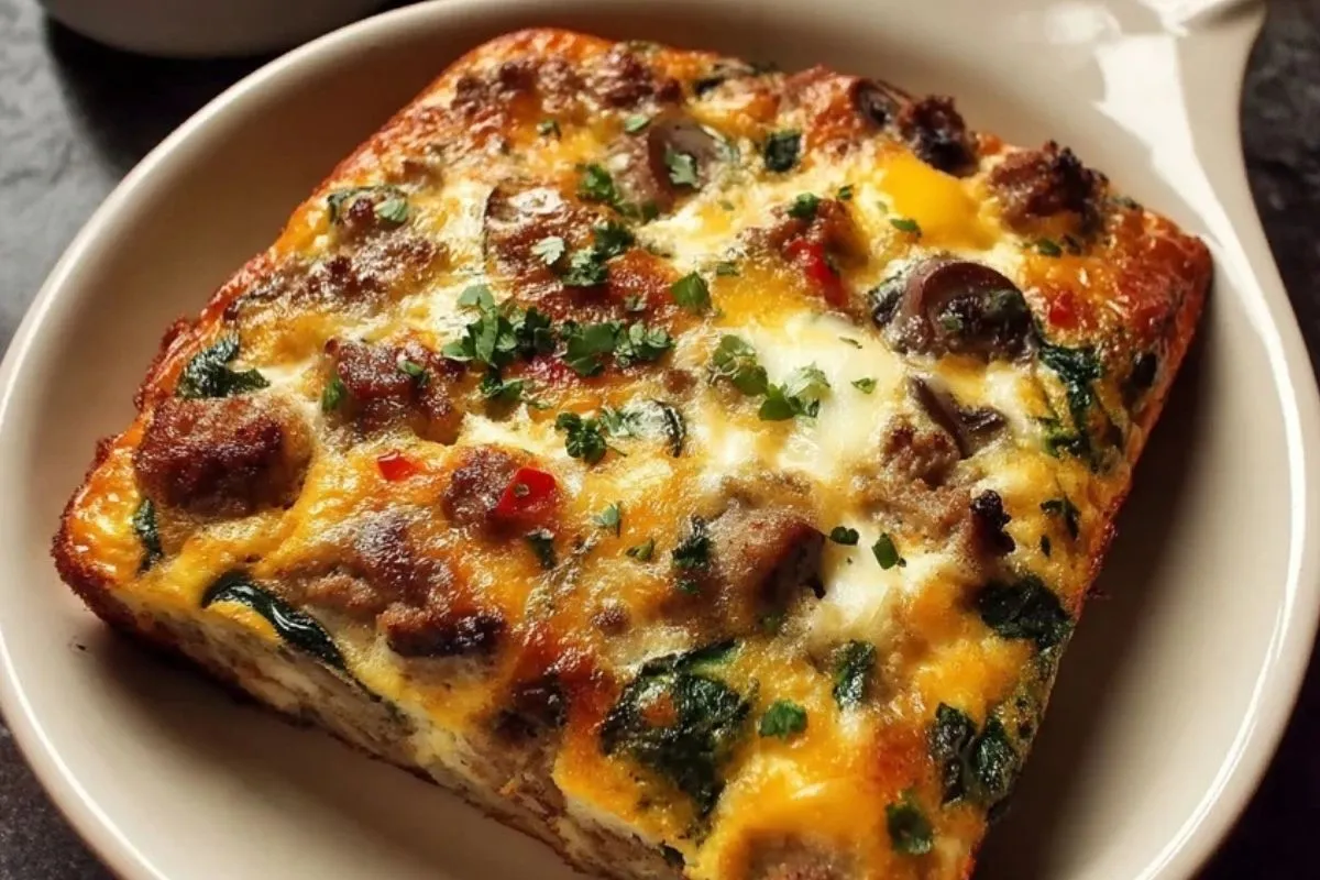 Gratin De Saucisse, Épinards Et Champignons