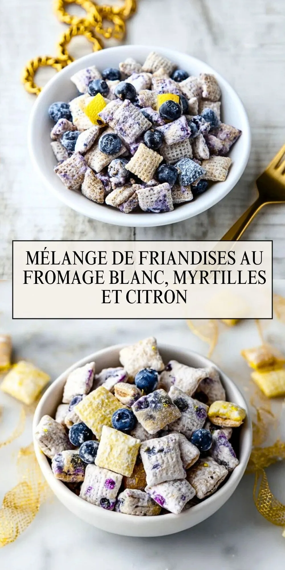 Mélange De Friandises Au Fromage Blanc, Myrtilles Et Citron - Pin 1