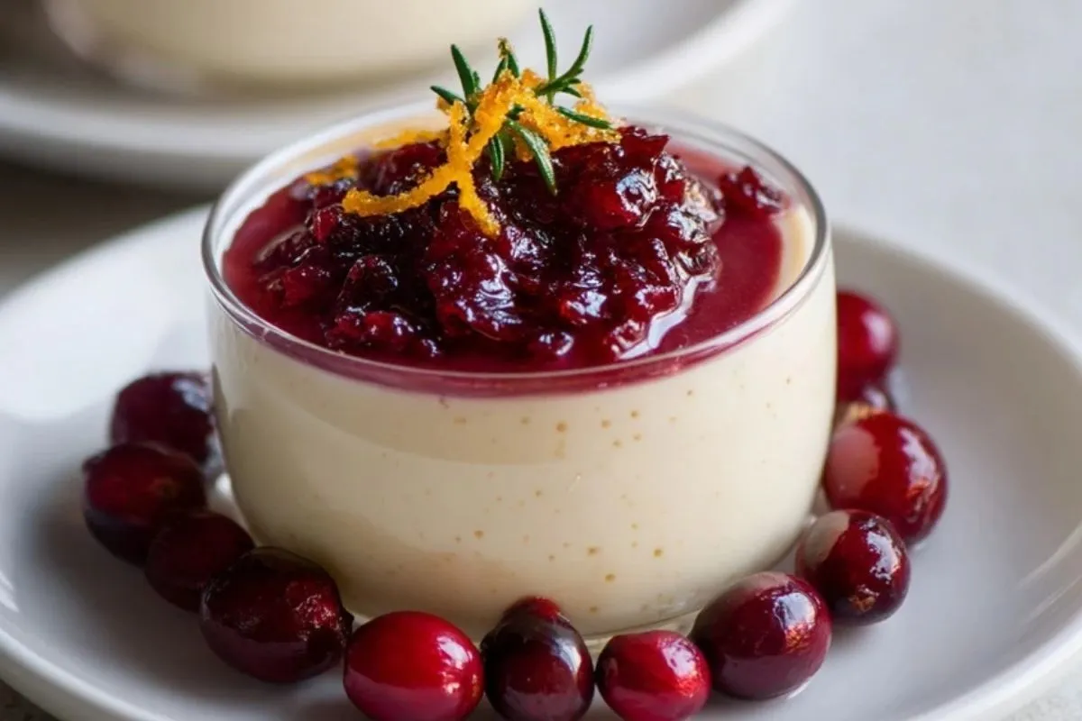 Panna Cotta À LAdvocaat Avec Sauce Aux Canneberges Épicée - 1