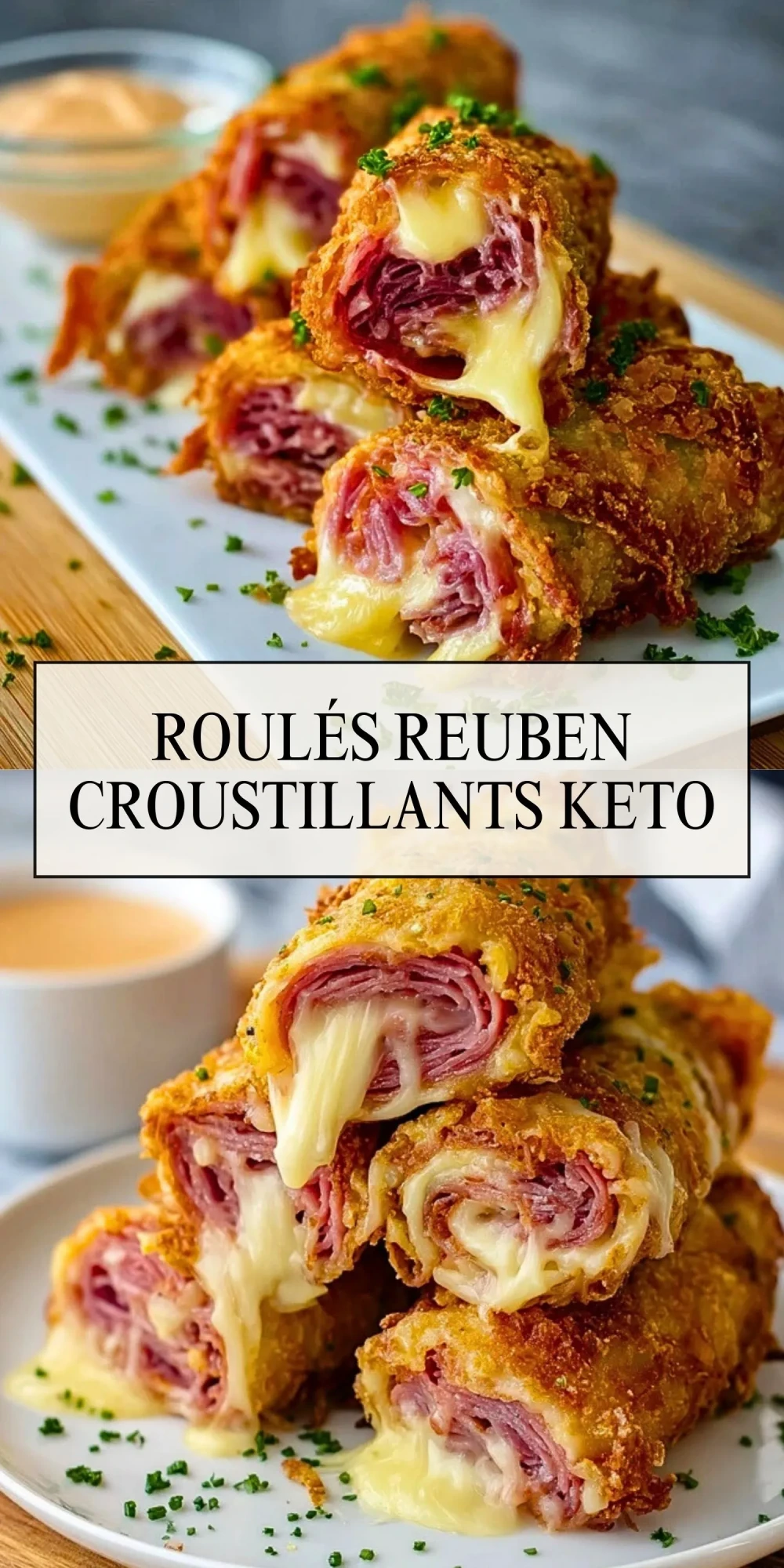 Roulés Reuben Croustillants Keto - Pin 1