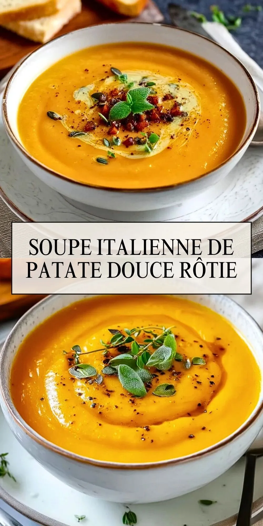 Soupe Italienne de Patate Douce Rôtie - Pin 1