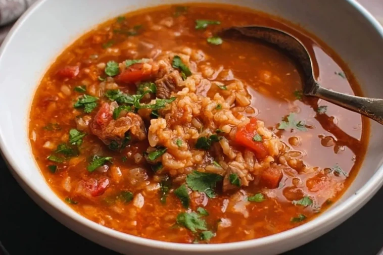 Soupe Riche De Tomates Et De Riz