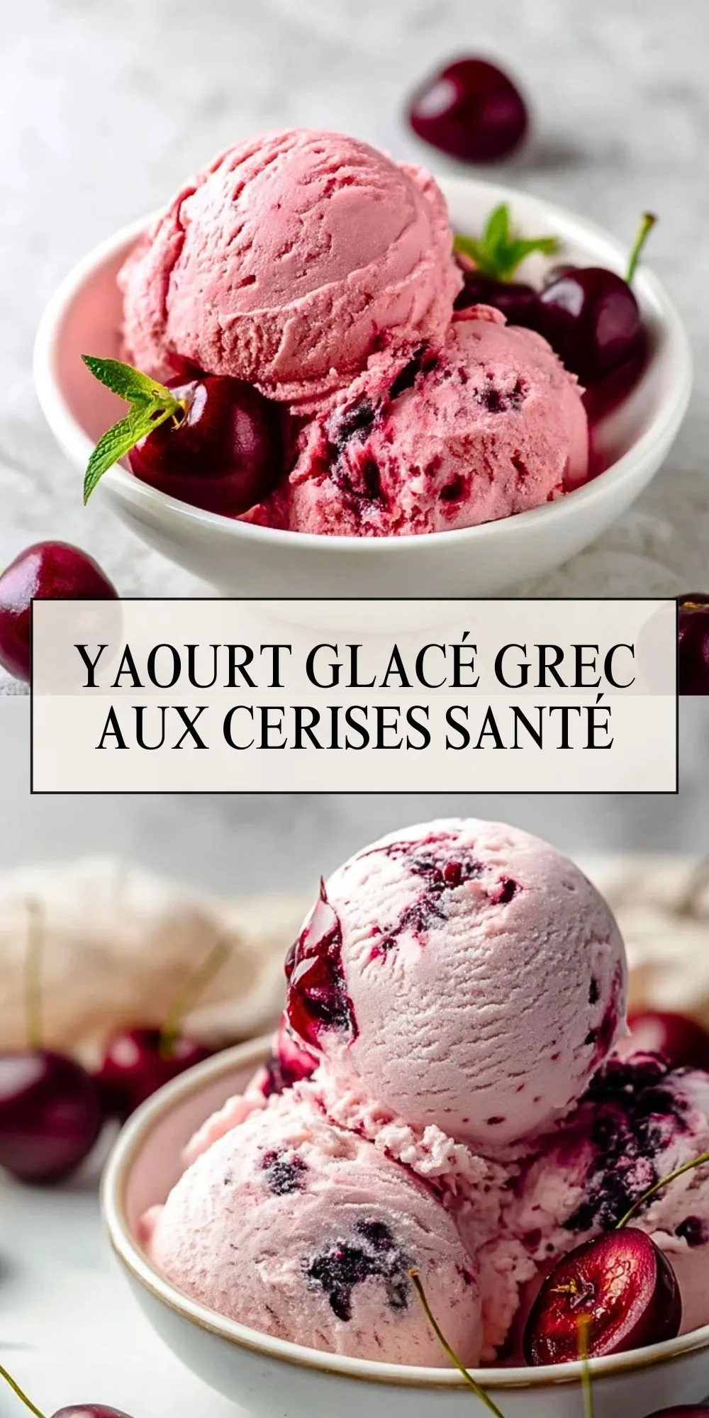 Yaourt Glacé Grec Aux Cerises Santé - Pin 1