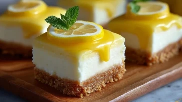 Barres De Cheesecake Au Citron Célestes