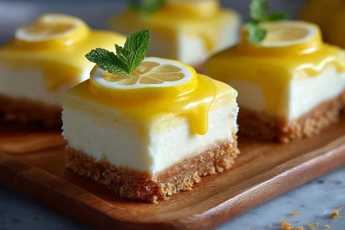 Barres De Cheesecake Au Citron Célestes