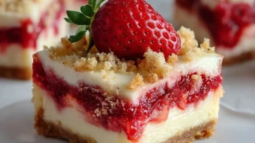 Barres De Cheesecake Aux Fraises Célestes