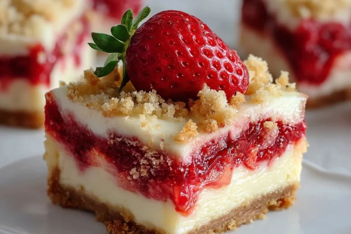 Barres De Cheesecake Aux Fraises Célestes