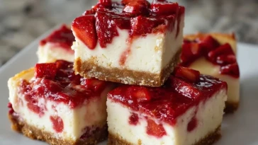 Barres De Cheesecake Aux Fraises Keto Faciles