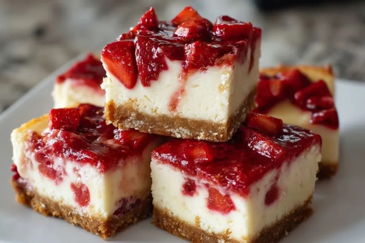 Barres De Cheesecake Aux Fraises Keto Faciles