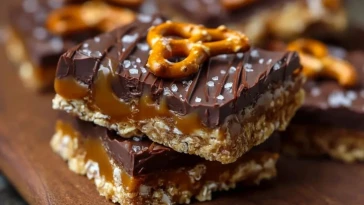 Barres De Prétzel Au Caramel Salé Sans Cuisson