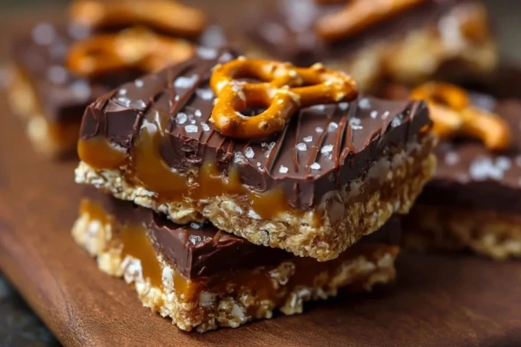 Barres De Prétzel Au Caramel Salé Sans Cuisson